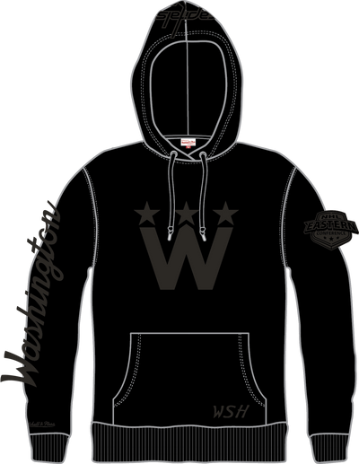Mitchell & Ness Washington Capitals Black Phantom Fleece Hoodie