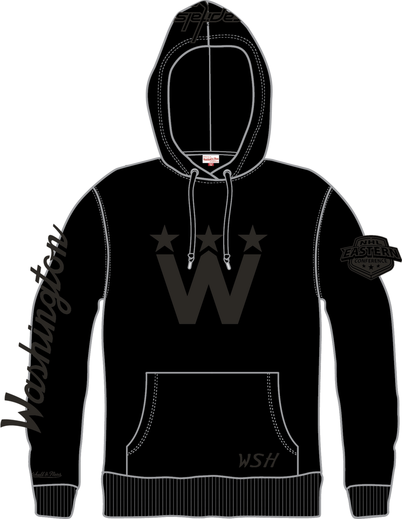 Mitchell & Ness Washington Capitals Black Phantom Fleece Hoodie