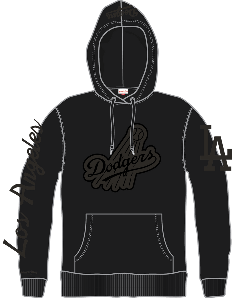 Mitchell & Ness Los Angeles Dodgers Black Phantom Fleece Hoodie