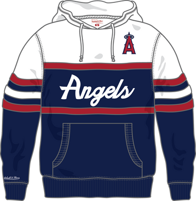 Mitchell & Ness Los Angeles Angels Navy Team Color Head Coach Hoodie