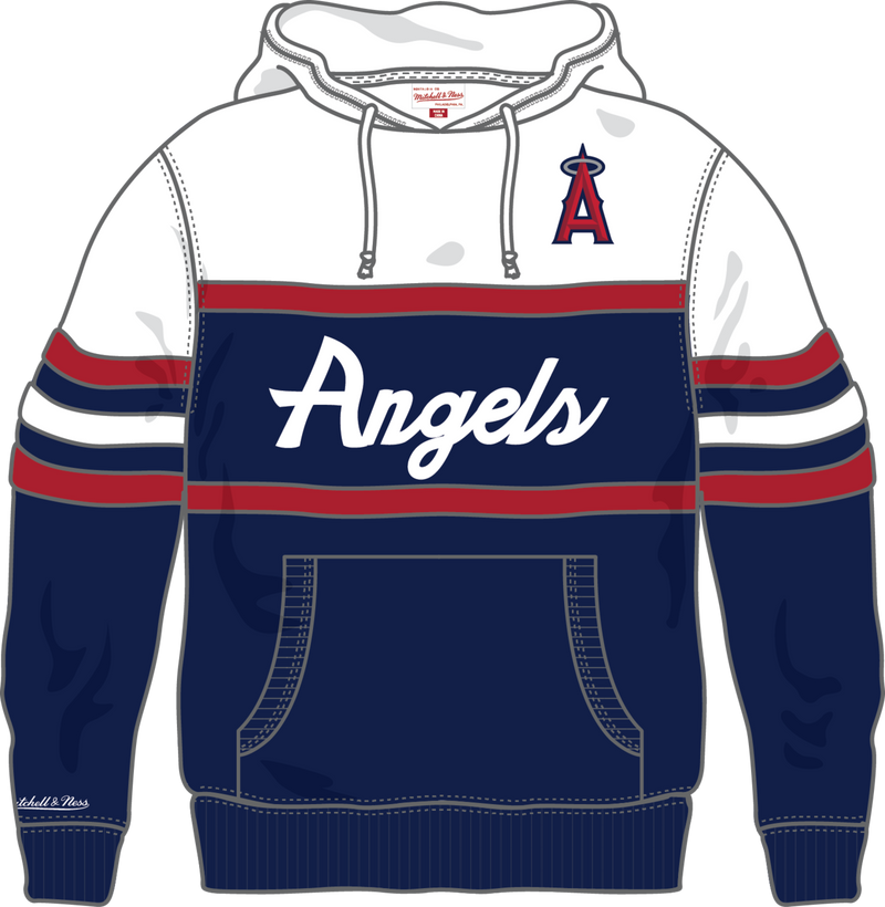 Mitchell & Ness Los Angeles Angels Navy Team Color Head Coach Hoodie