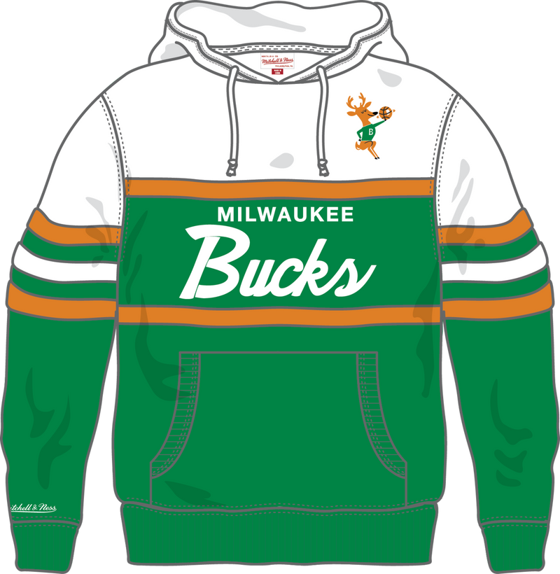 Mitchell & Ness Milwaukee Bucks Kelly Green Team Color Head Coach Hoodie