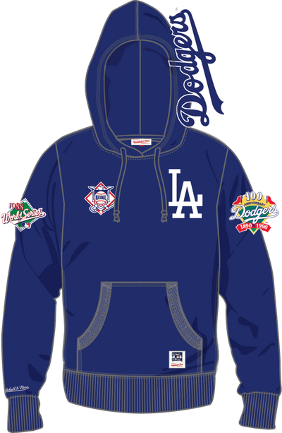 Mitchell & Ness Los Angeles Dodgers Royal Double Clutch Hoodie