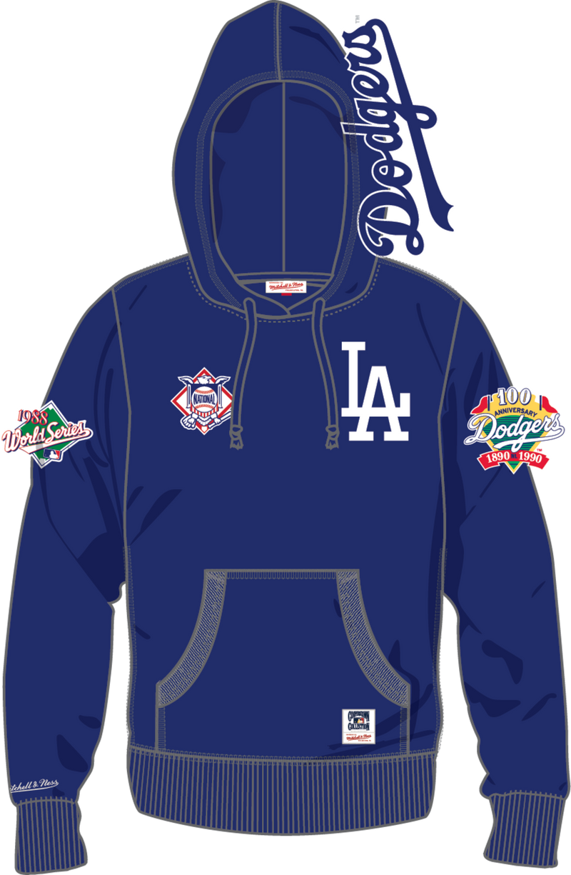 Mitchell & Ness Los Angeles Dodgers Royal Double Clutch Hoodie