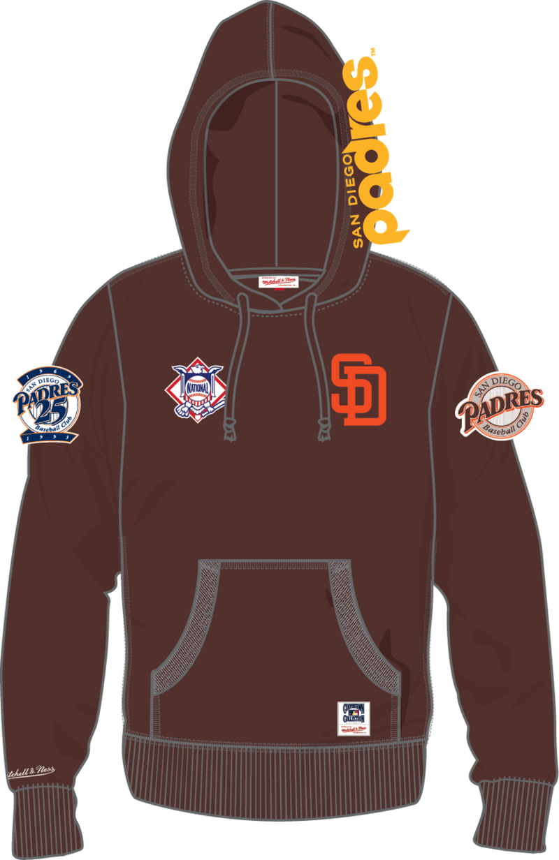 Mitchell & Ness San Diego Padres Brown Double Clutch Hoodie