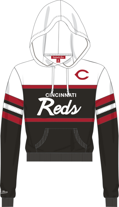 Mitchell & Ness Women's Cincinnati Reds Black Team Color Head Coach Hoodie