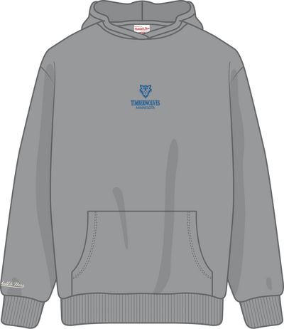 Mitchell & Ness Minnesota Timberwolves Grey Core Essentials Fleece Hoodie