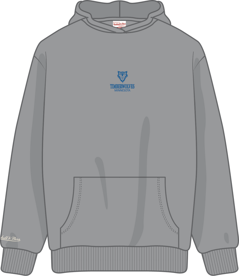 Mitchell & Ness Minnesota Timberwolves Grey Core Essentials Fleece Hoodie