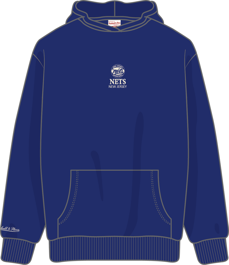 Mitchell & Ness New Jersey Nets Royal Core Essentials Fleece Hoodie