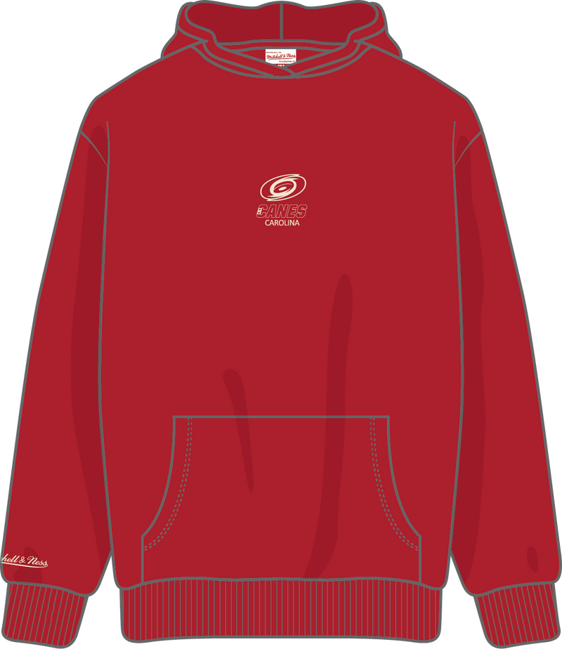 Mitchell & Ness Carolina Hurricanes Scarlet Core Essentials Fleece Hoodie
