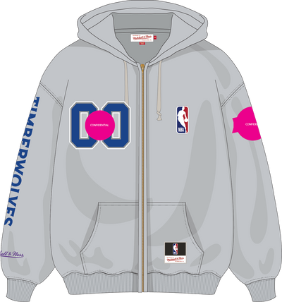Mitchell & Ness Minnesota Timberwolves Grey Too Maxxed Full Zip Hoodie