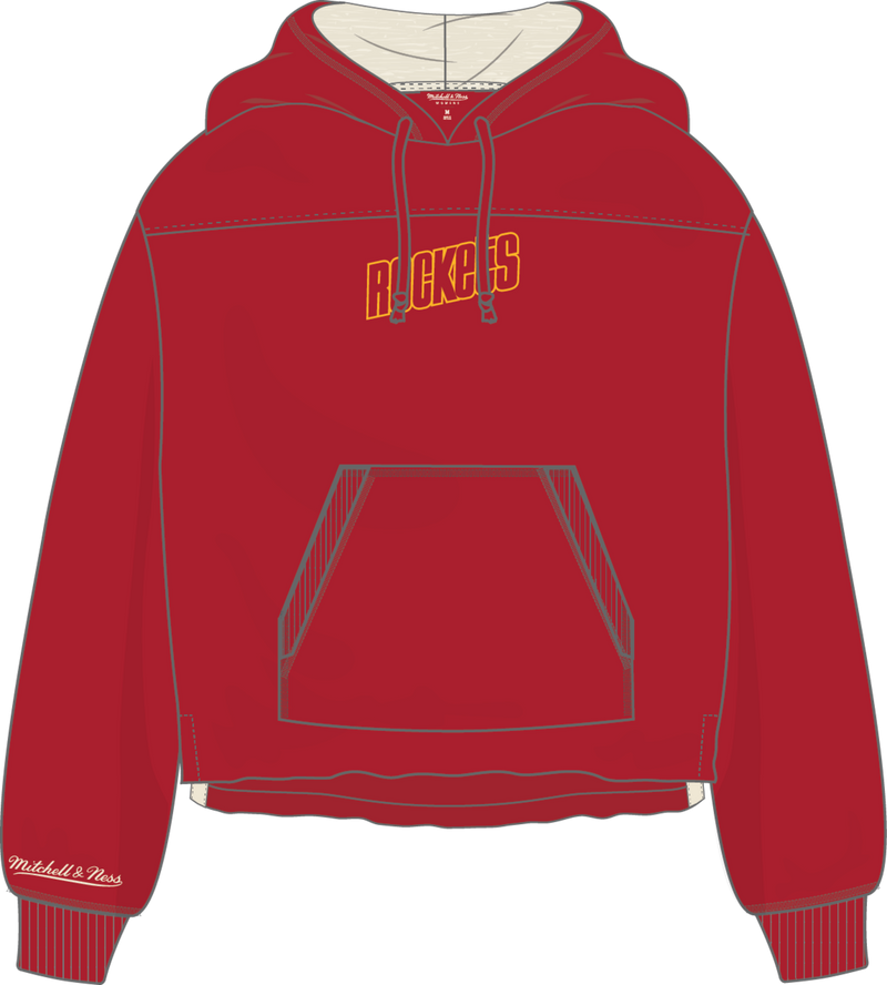 Mitchell & Ness Women's Houston Rockets Scarlet Retro Roots Ft Hoodie
