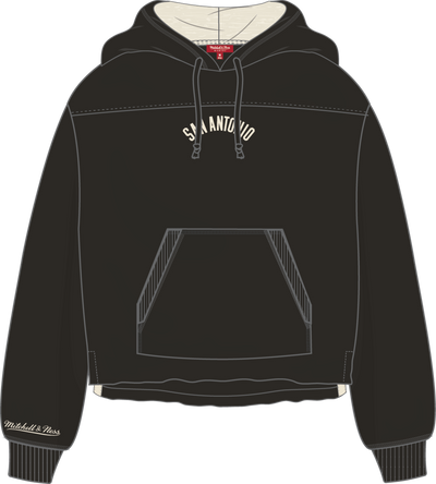 Mitchell & Ness Women's San Antonio Spurs Black Retro Roots Ft Hoodie