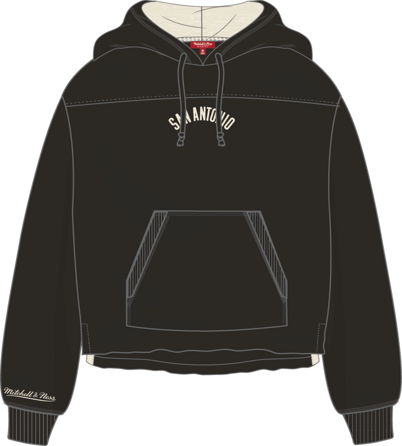 Mitchell & Ness Women's San Antonio Spurs Black Retro Roots Ft Hoodie