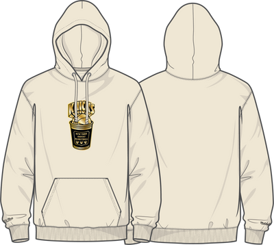 Mitchell & Ness New York Knicks Cream Hardwood Classics Gold Coffee Cup Hoodie