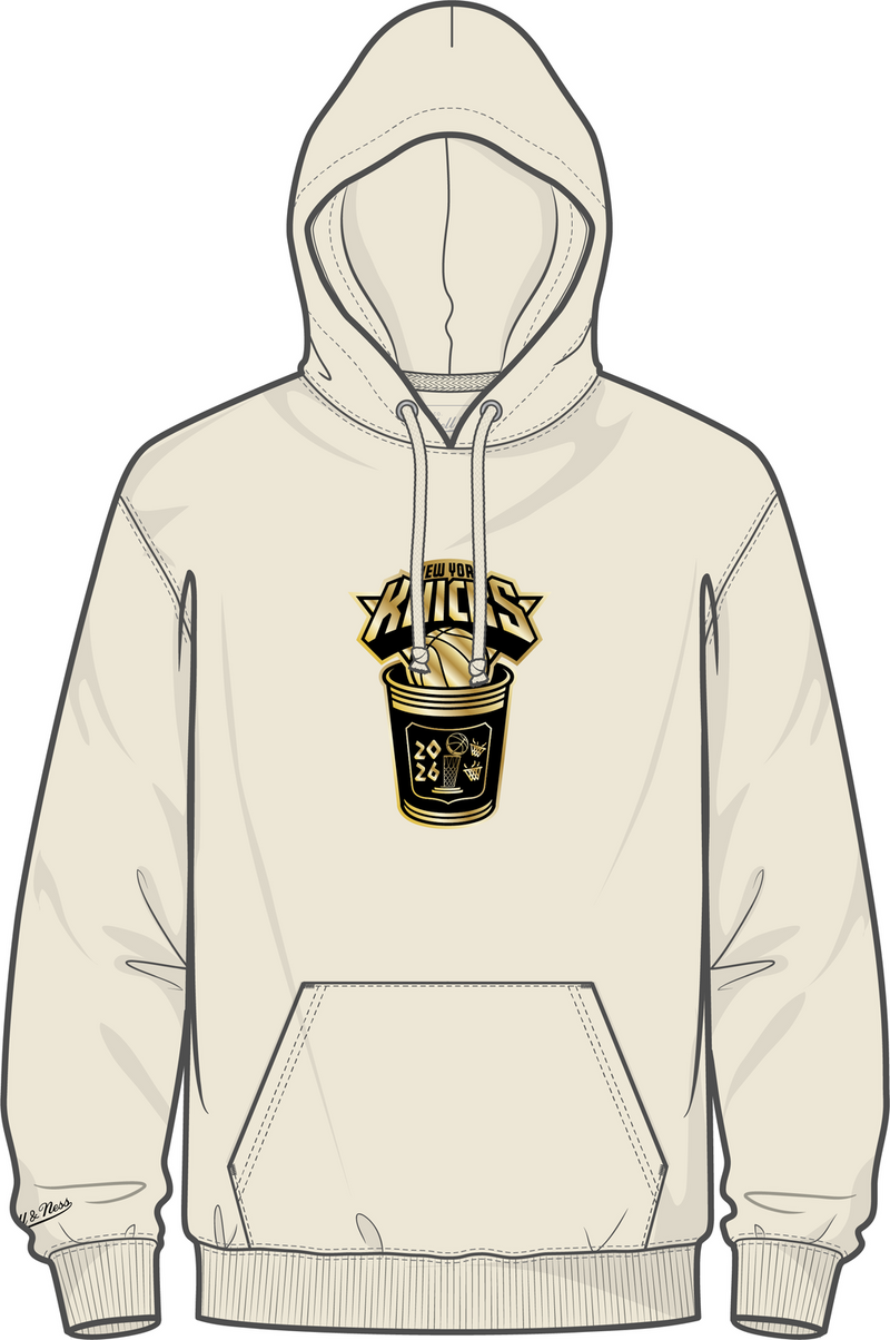 Mitchell & Ness New York Knicks Cream B&G Coffee Cup Pullover Hoodie