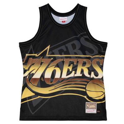 Mitchell & Ness Philadelphia 76ers Black Big Face 4.0 Fashion Tank