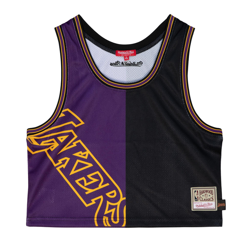Mitchell & Ness Women's Los Angeles Lakers Purple Big Face Crop Tank 5.0
