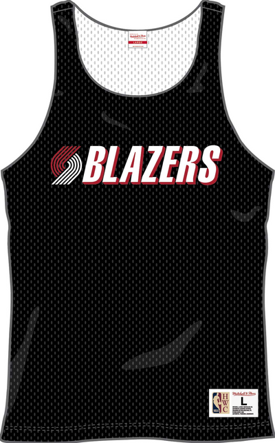 Mitchell & Ness Portland Trail Blazers Multi/Black Vintage Logo Reversible Mesh Practice Tank