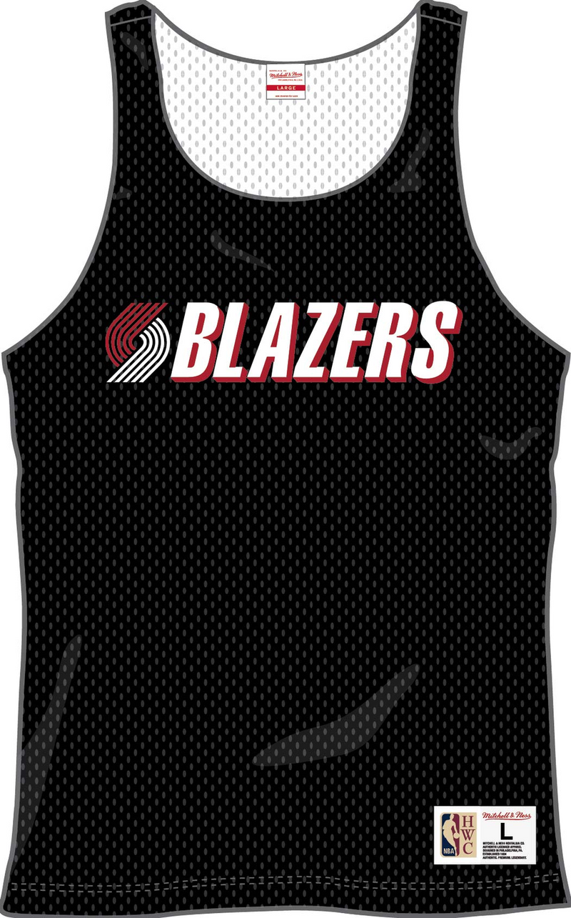 Mitchell & Ness Portland Trail Blazers Multi/Black Vintage Logo Reversible Mesh Practice Tank