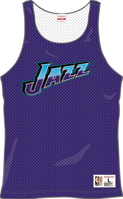 Mitchell & Ness Utah Jazz Multi/Black Vintage Logo Reversible Mesh Practice Tank