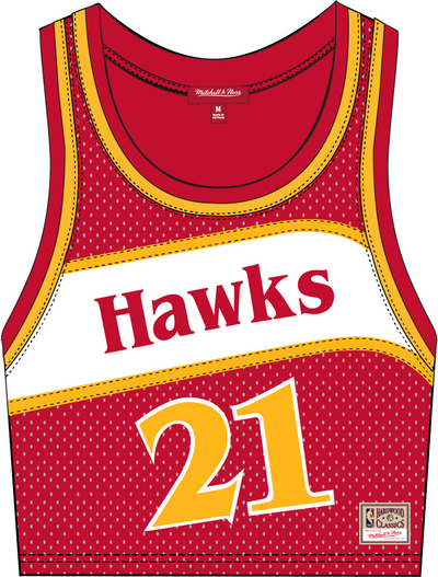 Mitchell & Ness Women's Dominique Wilkins Atlanta Hawks 1986 Red N&n Crop Tank