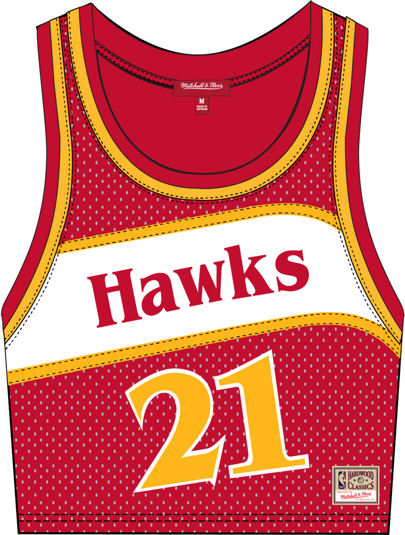 Mitchell & Ness Women's Dominique Wilkins Atlanta Hawks 1986 Red N&N Crop Tank