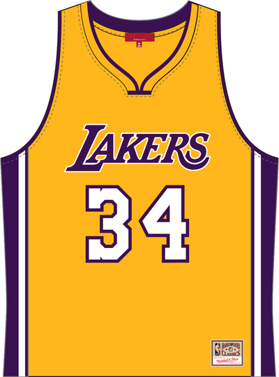 Mitchell & Ness Women's Shaquille O'neal Los Angeles Lakers 1999 Yellow N&n Crop Tank