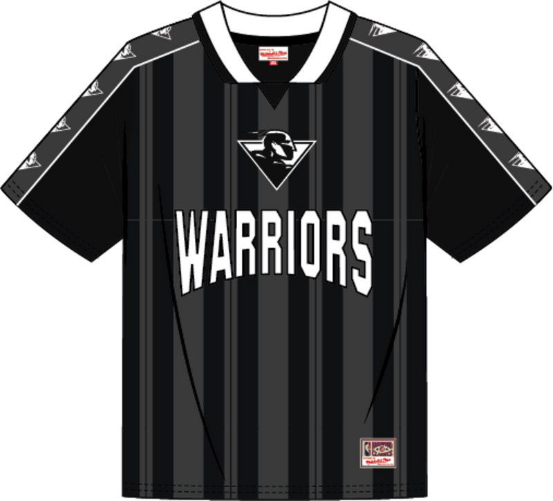 Mitchell & Ness Golden State Warriors Black Striker Polo Top
