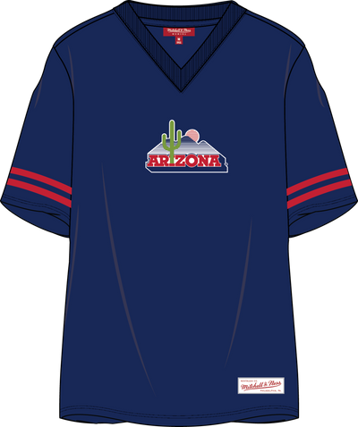 Mitchell & Ness Women's University of Arizona Blue V-Neck Boyfriend T-Shirt Wildcats