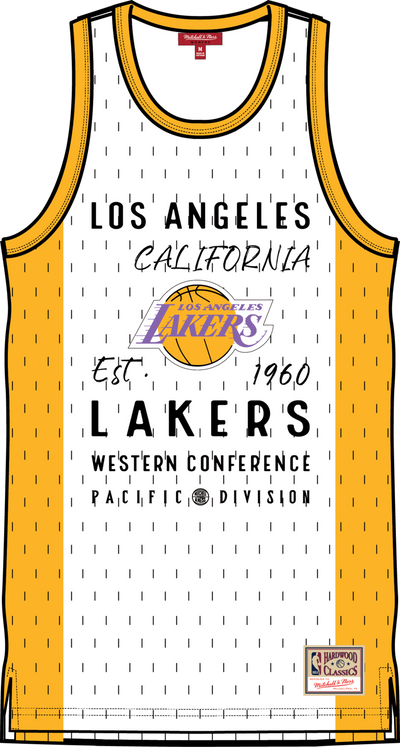Mitchell & Ness Women's Los Angeles Lakers White Oversized Mesh Tank Top