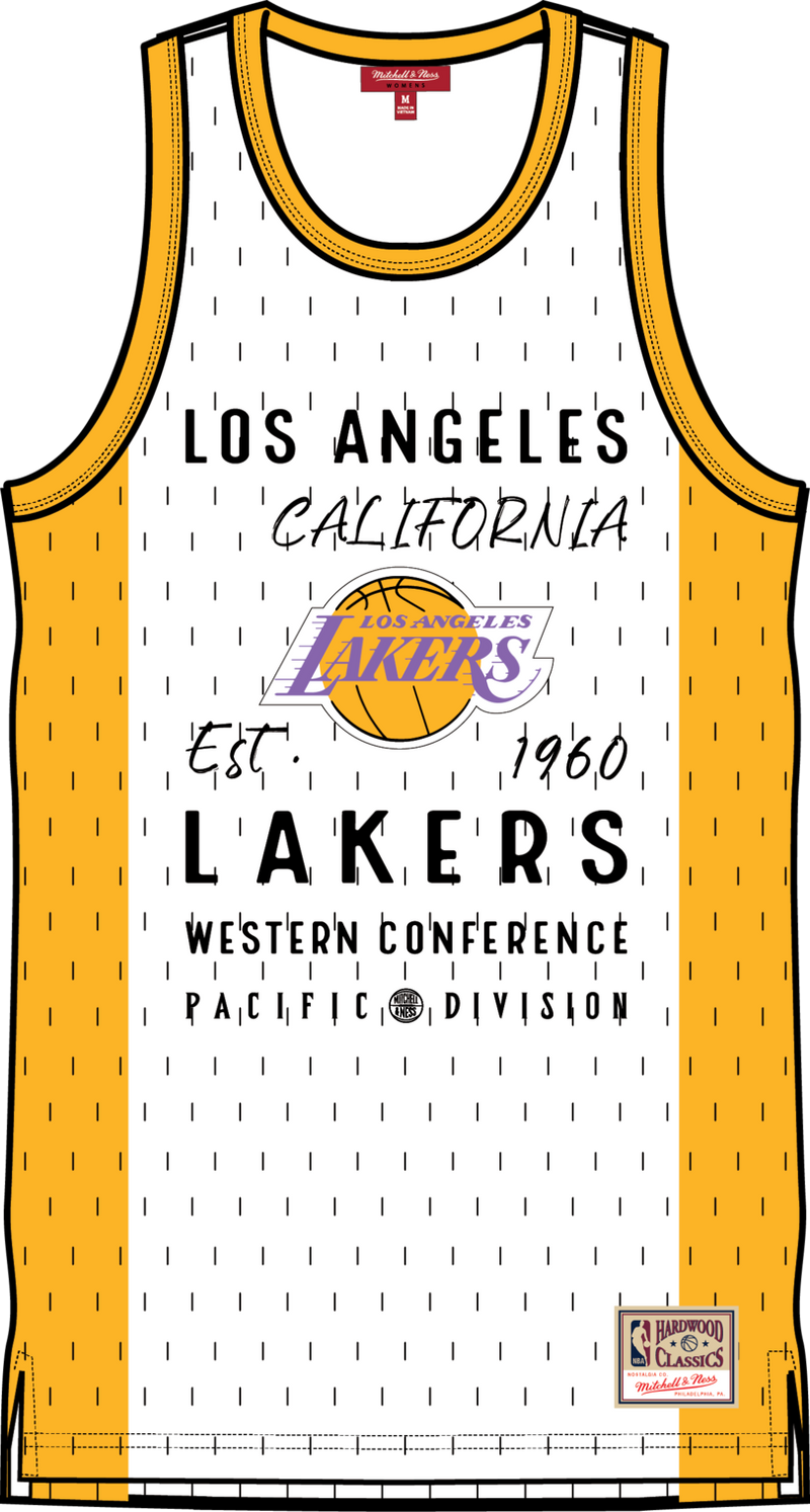 Mitchell & Ness Women's Los Angeles Lakers White Oversized Mesh Tank Top