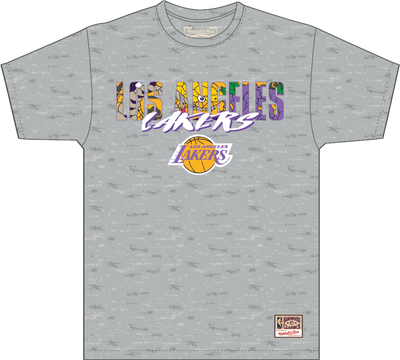 Mitchell & Ness Los Angeles Lakers Grey Heather Asian Heritage T-Shirt