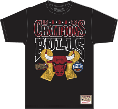 Mitchell & Ness Chicago Bulls Black Big Champ T-Shirt