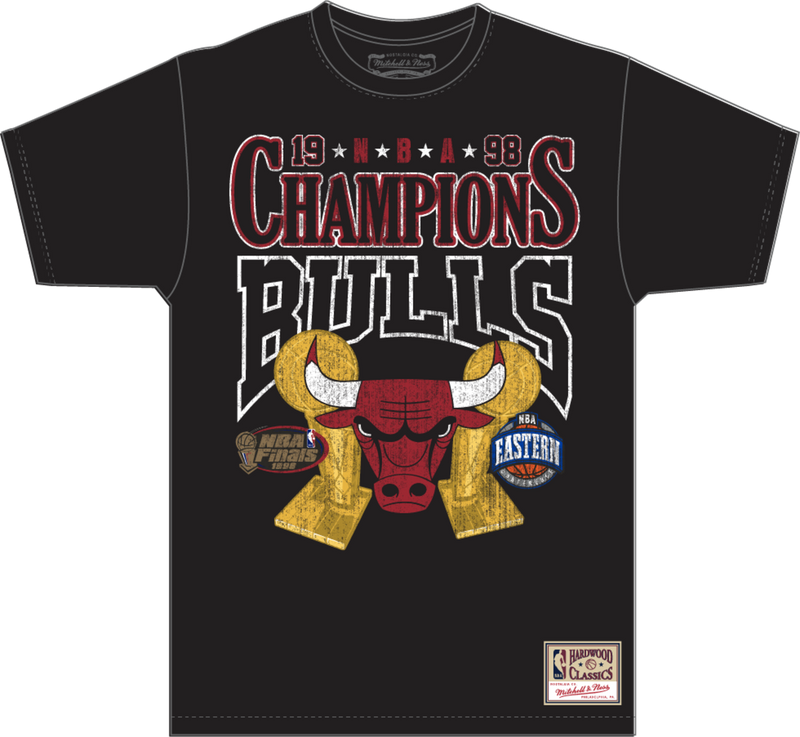 Mitchell & Ness Chicago Bulls Black Big Champ T-Shirt