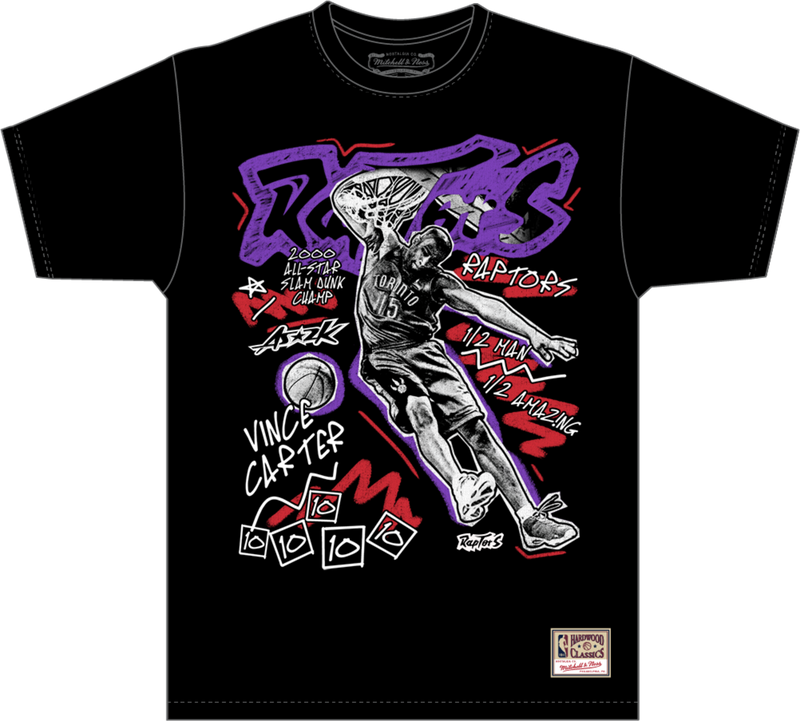 Mitchell & Ness Vince Carter Toronto Raptors Black Chalked Up T-Shirt