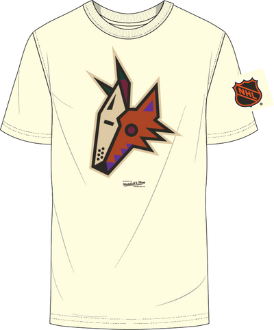 Mitchell & Ness Arizona Coyotes Cream Vintage Logo T-Shirt