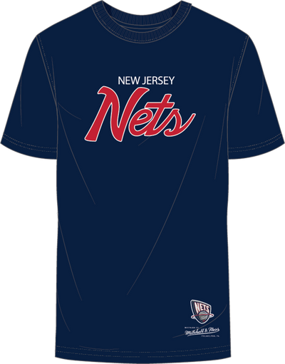 Mitchell & Ness New Jersey Nets Navy Vintage Wordmark T-Shirt