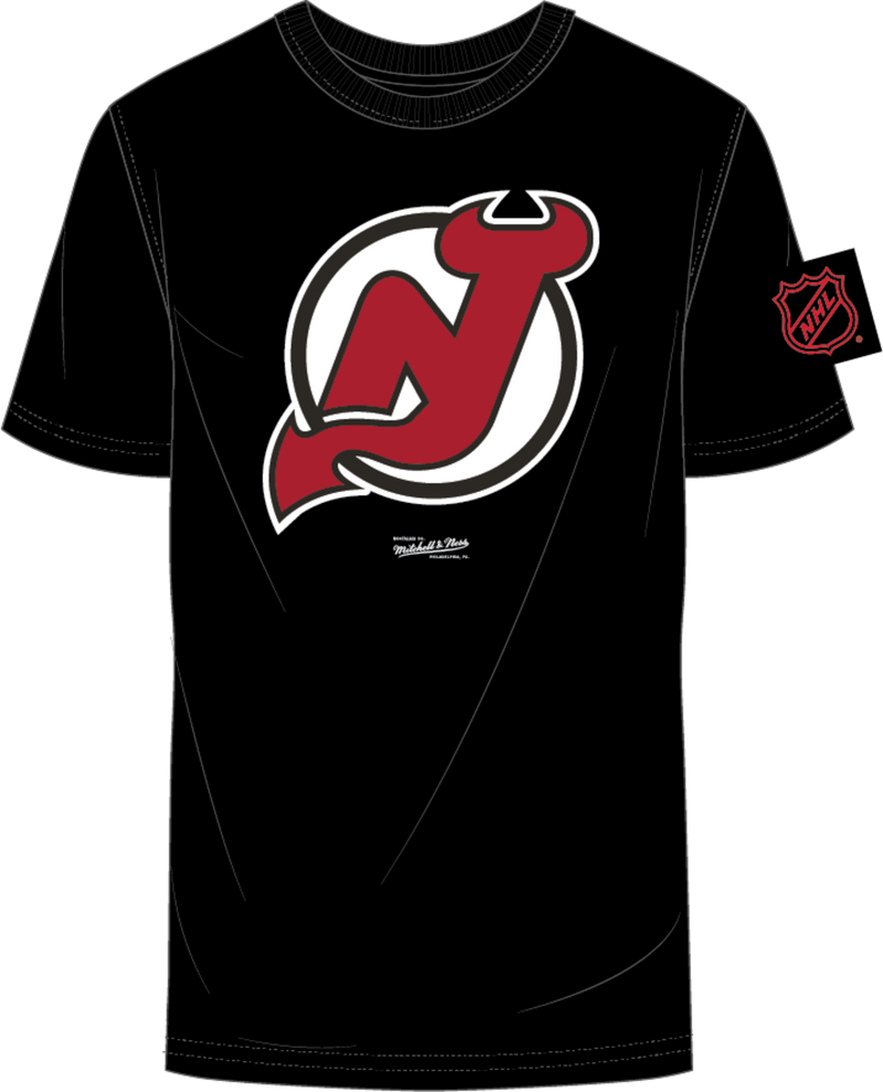 Mitchell & Ness New Jersey Devils Black Current Logo T-Shirt