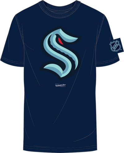 Mitchell & Ness Seattle Kraken Navy Current Logo T-Shirt