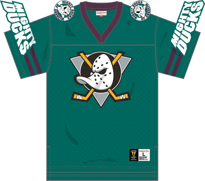 Mitchell & Ness Anaheim Ducks Ducks Teal Playmaker Cotton Mesh V-Neck