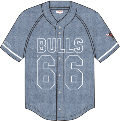 Mitchell & Ness Chicago Bulls Blue Summer Breeze Baseball Jersey