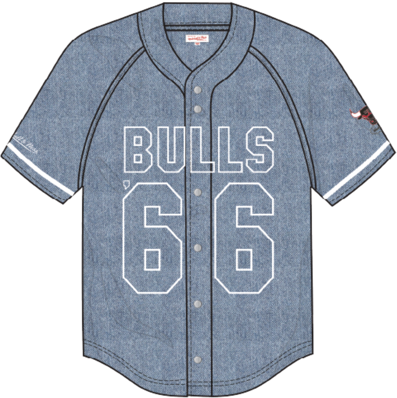 Mitchell & Ness Chicago Bulls Blue Summer Breeze Baseball Jersey