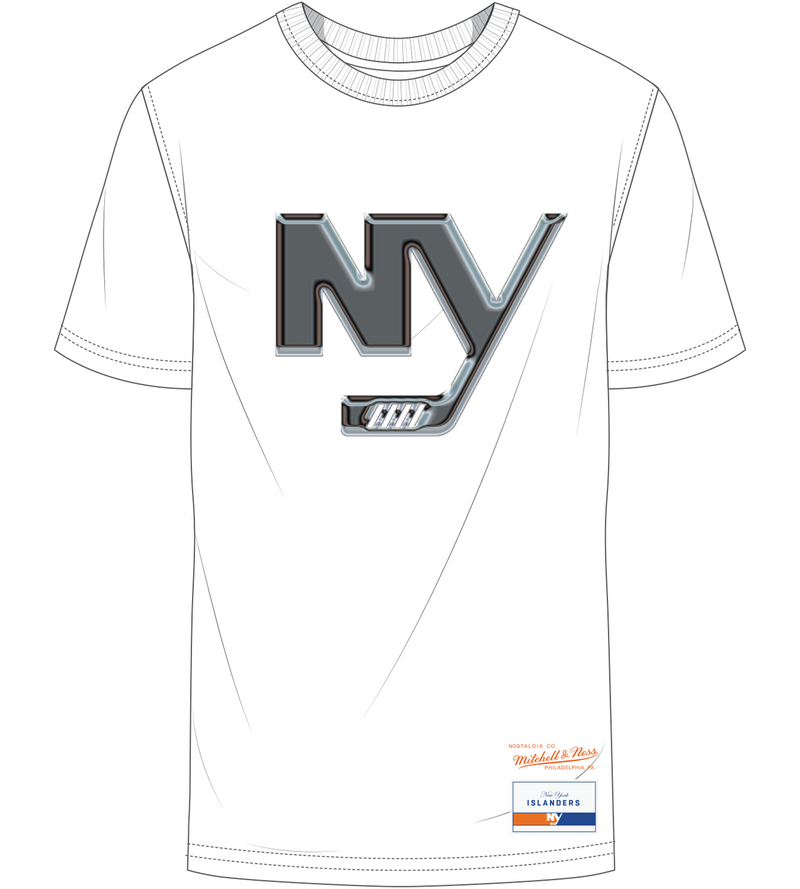 Mitchell & Ness New York Islanders White Chrome T-Shirt