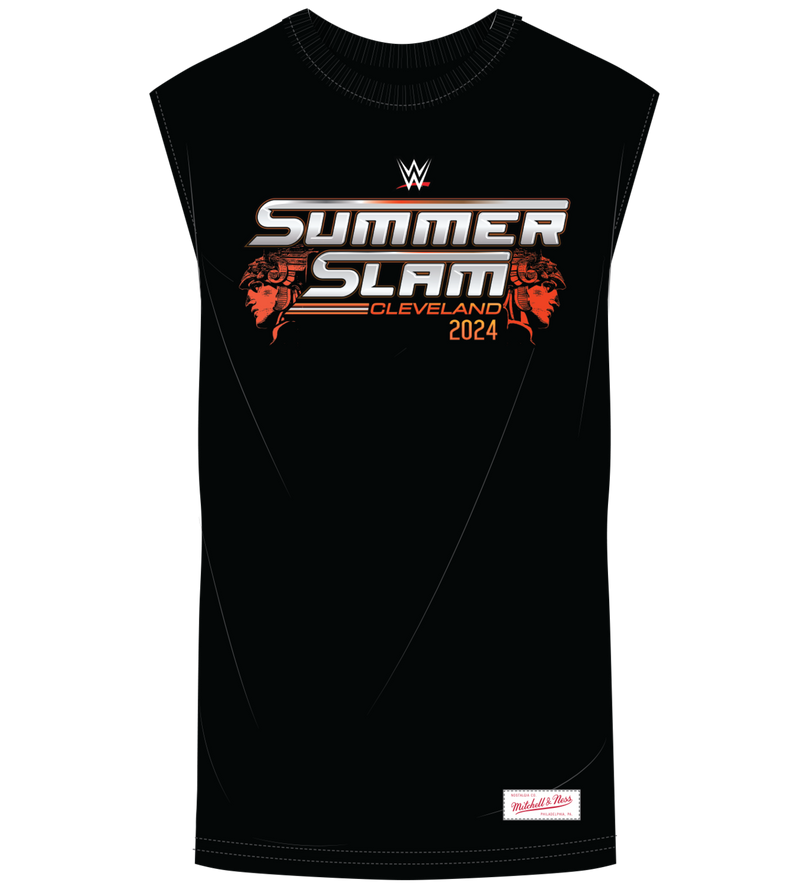 Mitchell & Ness Black Summerslam Logo Muscle T-Shirt