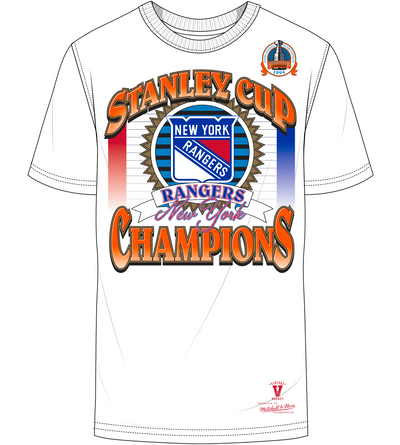 Mitchell & Ness New York Rangers White Stanley Cup Lines T-Shirt