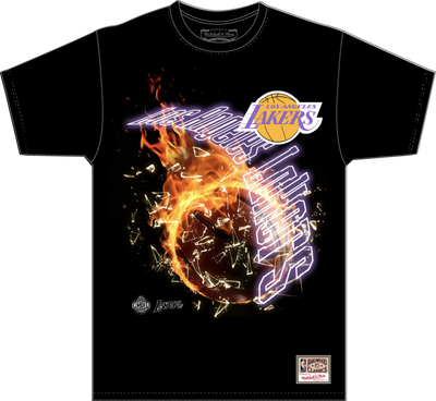 Mitchell & Ness Los Angeles Lakers Black Blaze T-Shirt