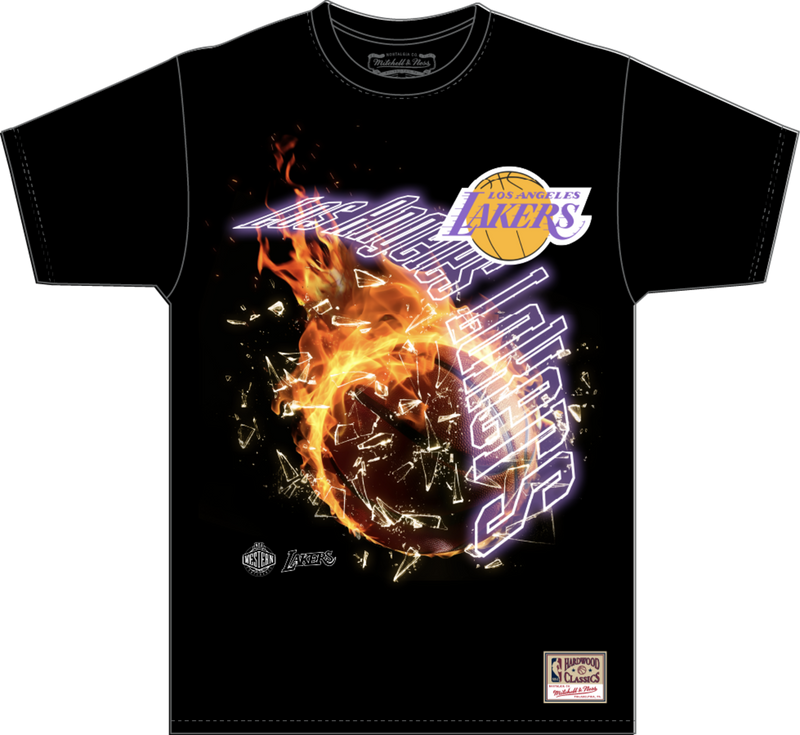 Mitchell & Ness Los Angeles Lakers Black Blaze T-Shirt