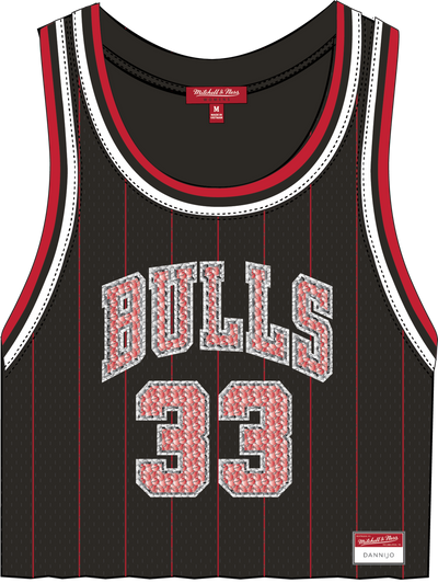 Mitchell & Ness Women's Scottie Pippen Chicago Bulls Black M&N x Dannijo N&n Crop Jersey