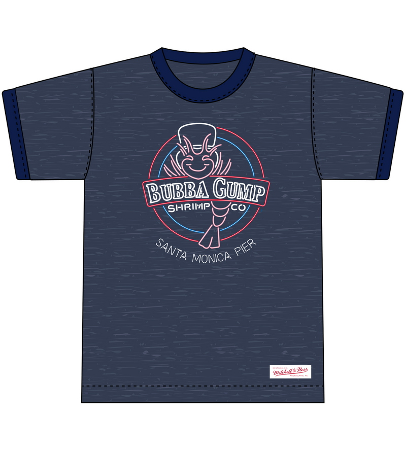 Mitchell & Ness Navy Bg Neon Sign Tee-Santa Monica